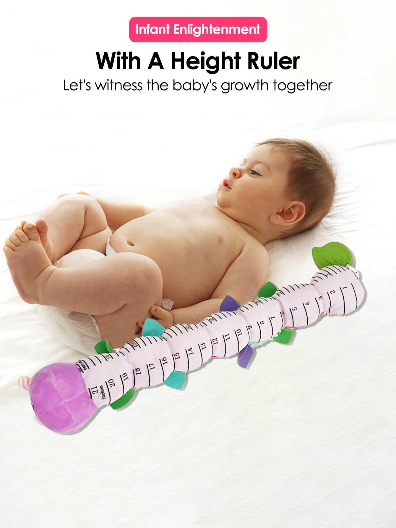 Baby Rattle Musical Caterpillar Worm Soft Infant Plush Toys Educational Interactive Sensory Toy for Babies Newborn Toddler Gift